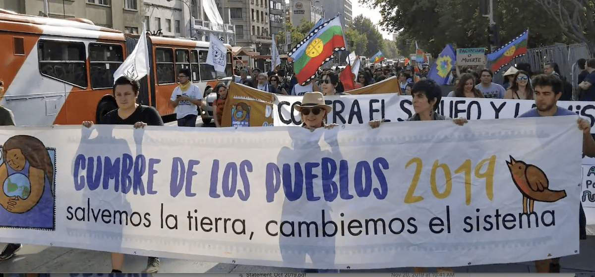 Video: Santiago, Chile’s version of the Global Climate March – 6 December 2019