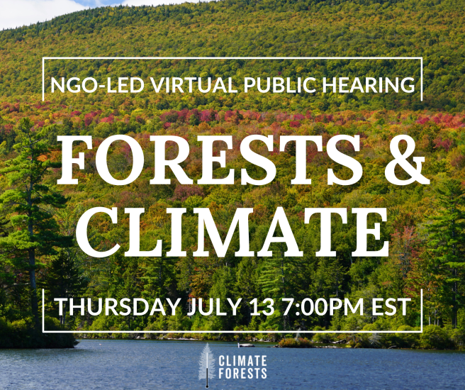 Notice for the Forests and Climate Public Hearing
