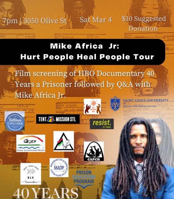 Mike Africa Jr: March 4th Screening of HBO’s 40 Years a Prisoner @ St. Louis University